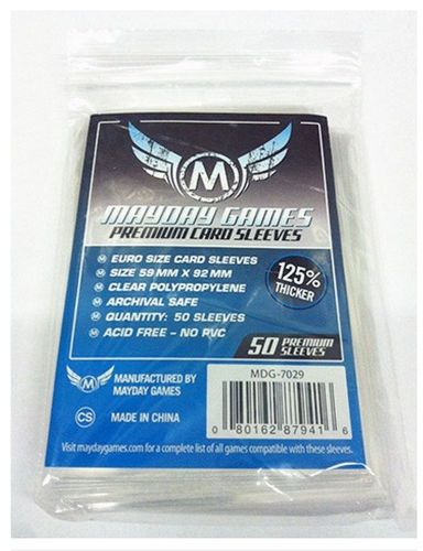 50 Mayday Games Premium Euro Card Sleeves 59x92mm MDG7029